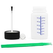 butelka plastikowa hdpe 50ml z pędzelkiem i patyczkami do zaprawek