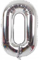 Balon Foliowy Na Urodziny Przyjęcie Wielka Srebrna Cyfra 0 80cm Dekoracja