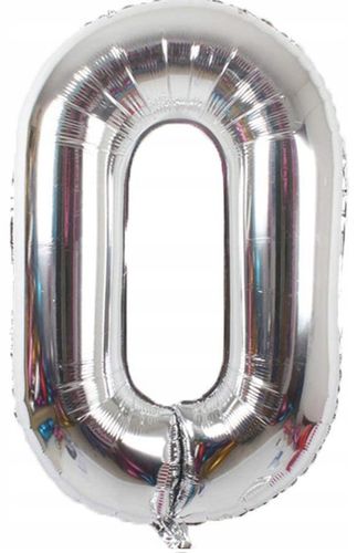 Balon Foliowy Na Urodziny Przyjęcie Wielka Srebrna Cyfra 0 80cm Dekoracja na Arena.pl