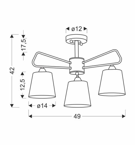 Morley żyrandol 3x60W E14 czarny na Arena.pl