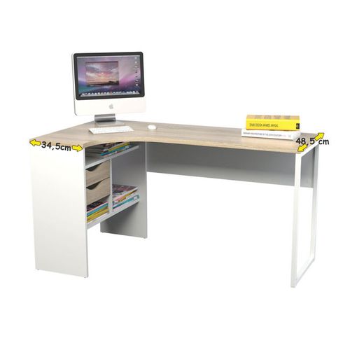 Function 118 biurko narożne biały/dąb trufla na Arena.pl