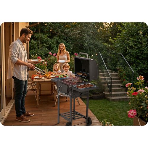 Grill węglowy z pokrowcem Berdsen BD-892 czarny na Arena.pl