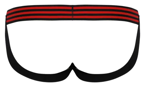 svenjoyment jockstrap męski s/m czarno-czerwony neoprenowy design na Arena.pl