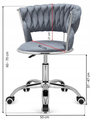 Krzesło obrotowe do biurka ucznia gabinetu regulowane welurowe na Arena.pl