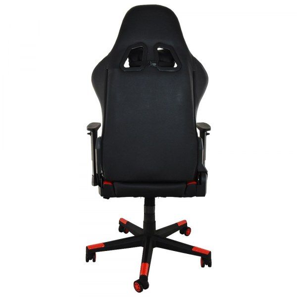 18273 Czerwono-czarny fotel gamingowy obrotowy PATIOMAGE do pokoju zdjęcie 2