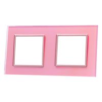 RAMKA SZKLANA PODWÓJNA (2 PUSZKI) - RÓŻOWA LIVOLO