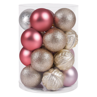 Bombki Choinkowe Nietłukące Czerwone Złote Różowe 6 cm Zestaw 20 Sztuk