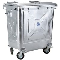 Metalowy stalowy kontener na odpady śmieci popiół ogniotrwały EN 840-2 770L