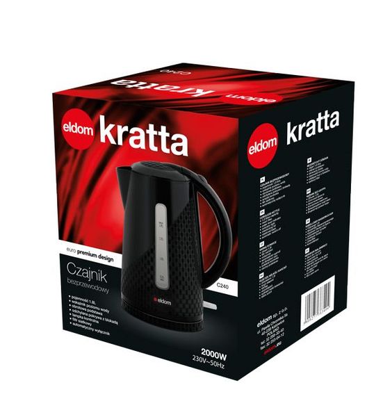 Czajnik ELDOM C240 SC poj.1,8 litra 2000W CZARNY zdjęcie 3