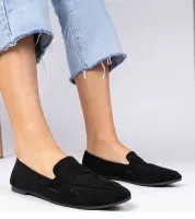 Czarne eleganckie mokasyny z ekozamszu Palmarina 36