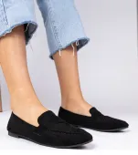 Czarne eleganckie mokasyny z ekozamszu Palmarina 38