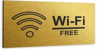 Tabliczka nierdzewna DARMOWE FREE WI-FI Tablica ZŁOTA informacyjna NADRUK