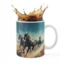 KUBEK CERAMICZNY 330ML DRUK - KOŃ KONIE JAZDA KONNA HOBBY HORSE