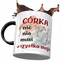 Kubek Czarny Dla Córki Na Dzień Dziecka Prezent Z Nadrukiem Ze Zdjęciem