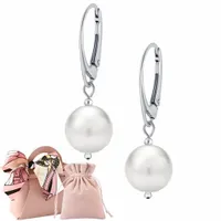 Kolczyki krótkie PIĘKNE z pereł srebro bigiel klasyczne i proste na prezent