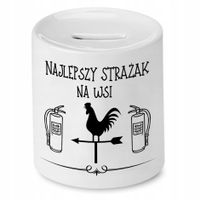 Skarbonka Dla Strażaka Najlepszy Na Wsi Prezent Z Nadrukiem Ze Zdjęciem