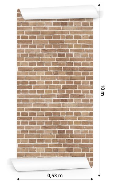 Tapeta Cegła Mur w Odcieniach Beżu zdjęcie 3