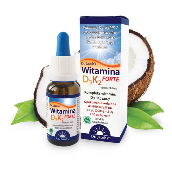 Dr Jacobs Witamina D3 + K2 Forte 20 ml D3 K2 MK-7 kompleks zdjęcie 7