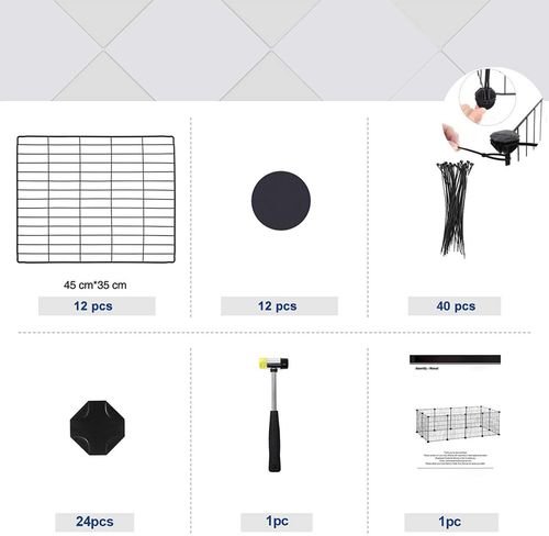 Kojec modułowy zagroda dla małych zwierząt gryzoni czarny na Arena.pl