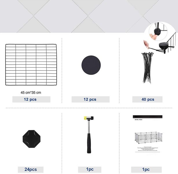 Kojec modułowy zagroda dla małych zwierząt gryzoni czarny zdjęcie 4