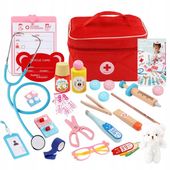 Drewniany zestaw doktor lekarz dentysta apteczka
