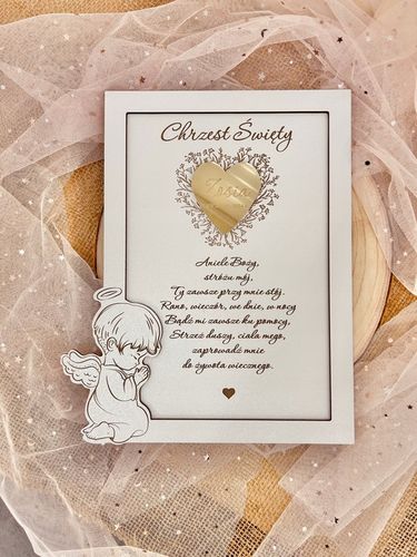 PAMIĄTKA CHRZTU ŚWIĘTEGO Z PERSONALIZACJĄ OBRAZEK + PUDEŁKO NA PIENIĄDZE na Arena.pl