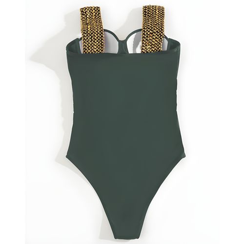 JEDNOCZĘŚCIOWY STRÓJ KĄPIELOWY CEKINY GORSETOWY PUSH UP USZTYWNIANY XXL na Arena.pl