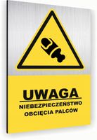 Tabliczka znak informacyjny 20x15 Srebrna NIEBEZPIECZEŃSTWO Nierdzewna