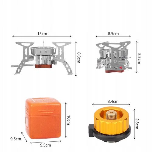 6800W Doskonała MINI kuchenka turystyczna gazowa na kartusze z adapterem na Arena.pl