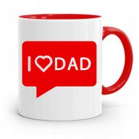 Kubek Czerwony Dla Taty Ojca I Love Dad Prezent Z Nadrukiem Ze Zdjęciem