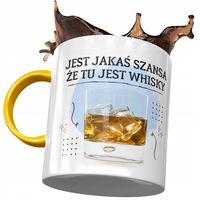 Kubek Żółty Śmieszny Zabawny Jest Jakaś Szansa Z Nadrukiem Ze Zdjęciem