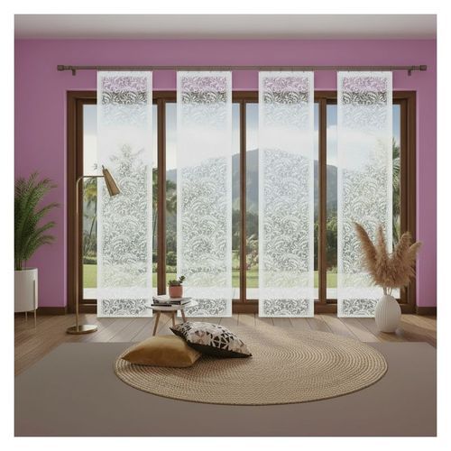 Firanka a'la panel Biały Homer szerokość 60 cm DomoweTekstylia | WN744H 061 na Arena.pl