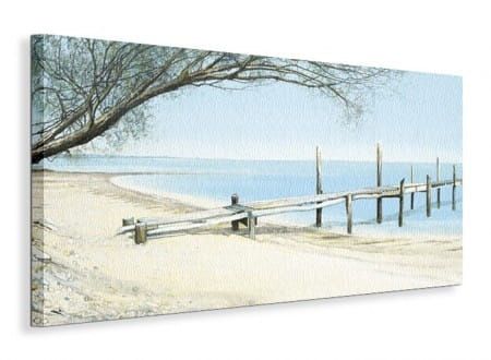 Beach Tree With Jetty - Obraz na płótnie 100x50 cm na Arena.pl