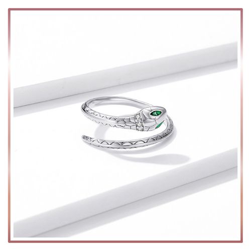 Srebrny Pierścionek Otwarty LŚNIĄCY WĄŻ S925 na Arena.pl