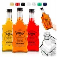 5x BUTELKI na BIMBER NALEWKI WÓDKĘ WHISKY z NADRUKIEM Butelka FALA 500 ml