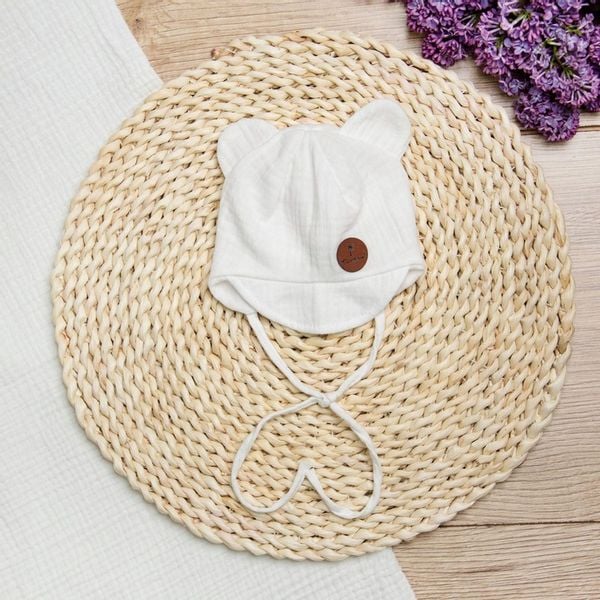 CZAPKA NIEMOWLĘCA MUŚLIN letnia z daszkiem 42-44cm zdjęcie 2