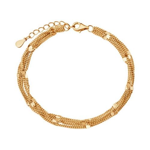 srebrna pozłacana bransoletka z 4 łańcuszków - bsc6681 na Arena.pl