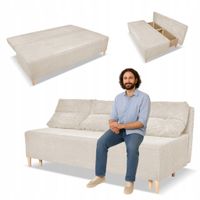 kanapa sofa kimo funkcja spania pojemnik family meble anafi beżowa sztruks