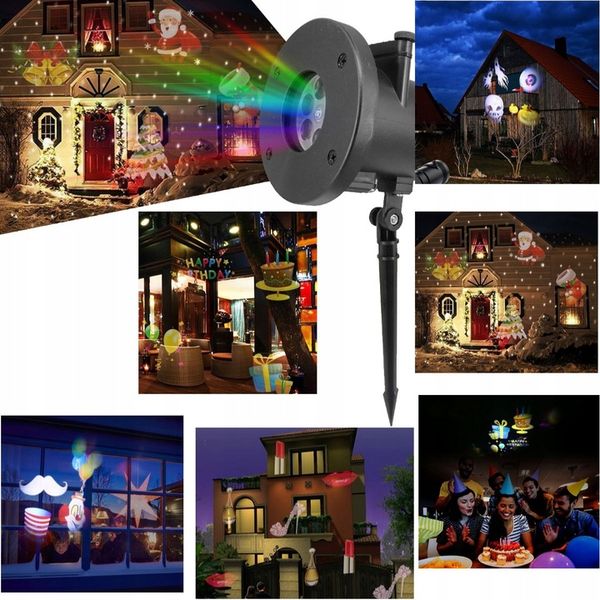 PROJEKTOR LED ŚNIEG ŚWIĄTECZNY 48 WZORÓW LASEROWY REFLEKTOR NA DOM RZUTNIK zdjęcie 4
