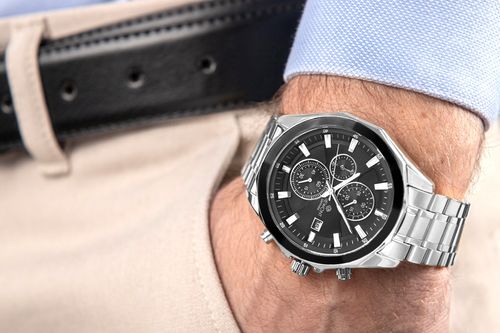 zegarek męski giewont chronograph sapphire srebrny gw7290-b2 na Arena.pl