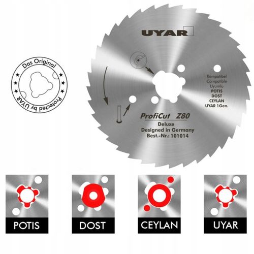 Ostrze nóż kebab 80mm UYAR ząbkowane ProfiCut Z80 do Potisa S120/S150/S180 na Arena.pl