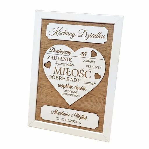 Ramka 3D PREZENT Podziękowanie dla Rodziców dla Babci i Dziadka Ślub Dzień zdjęcie 8
