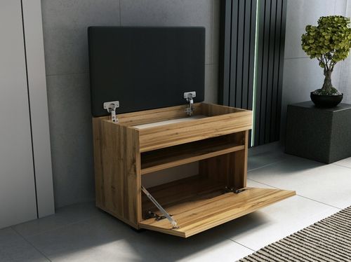 Szafka na buty 60 z siedziskiem 60cm dąb wotan 60cm na Arena.pl