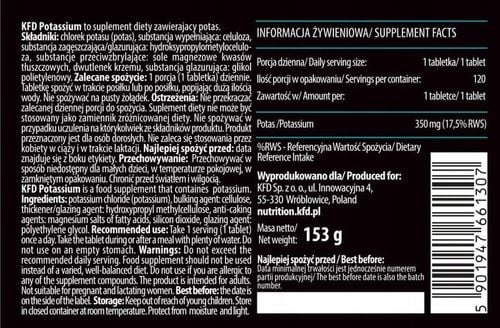 KFD Potassium 120 kaps. na Arena.pl
