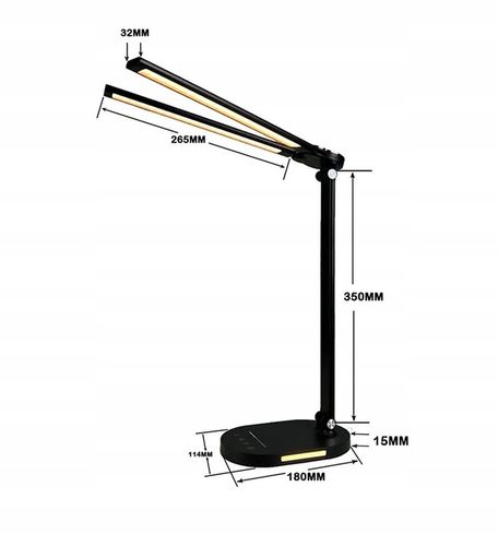 Podwójna Lampka Biurkowa LED Lampa na Biurko Kreślarska 24W Aluminium na Arena.pl