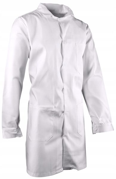 FARTUCH LABORATORYJNY MEDYCZNY męski BIAŁY kitel MOCNY zatrzaski napy BHP zdjęcie 6