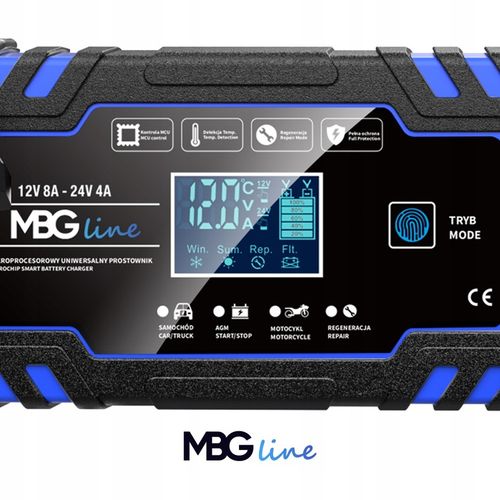 Mocny Prostownik Samochodowy Ładowarka Akumulatora LCD 24V 12V 8A AUTOMAT na Arena.pl