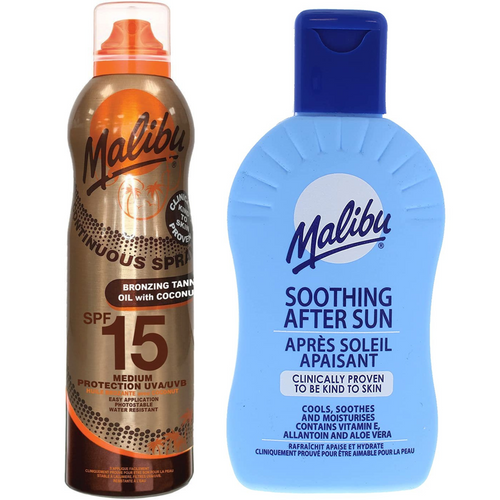 Malibu SPF15 Olejek Z kokosem 175ml + Balsam Po Opalaniu 200ml na Arena.pl