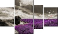 70CM 120CM OBRAZ 4 ELEM LAWENDOWY WIDOK ŚCIENNY