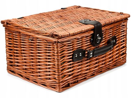 KOSZ PIKNIKOWY WIKLINOWY TALERZE SZTUĆCE 4 OSOBY na Arena.pl